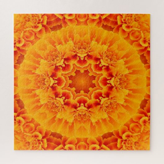 Orange Marigold Mandala Puzzle (Vertikal)