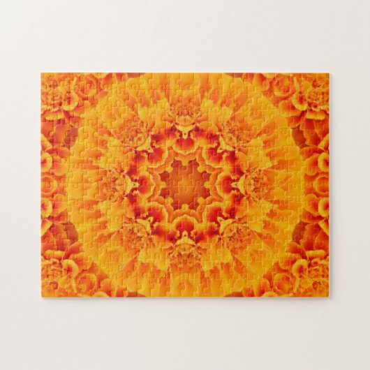 Orange Marigold Mandala Puzzle (Horizontal)