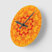 Orange Marigold Mandala Runde Wanduhr (Winkel)