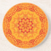 Orange Marigold Mandala Sandstein Untersetzer (Vorne)