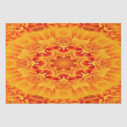 Orange Marigold Mandala Seidenpapier (Vorderseite)