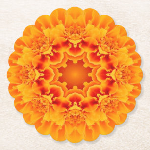 Orange Marigold Mandala Untersetzer