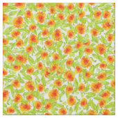 Orange Marigold Pattern auf rosa Blumengestein Stoff (Nahaufnahme)