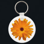 Orange Marigold Schlüsselanhänger<br><div class="desc">Ein ansprechendes Single Orange Marigold Motiv.</div>