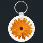Orange Marigold Schlüsselanhänger<br><div class="desc">Ein ansprechendes Single Orange Marigold Motiv.</div>
