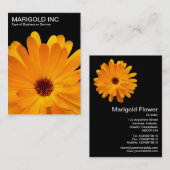 Orange Marigold - Schwarz Visitenkarte (Vorne/Hinten)