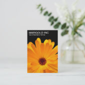 Orange Marigold - Schwarz Visitenkarte (Stehend Vorderseite)