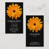 Orange Marigold - Schwarz Visitenkarte (Vorne/Hinten)