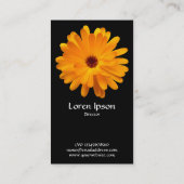 Orange Marigold - Schwarz Visitenkarte (Rückseite)