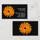 Orange Marigold - Schwarz Visitenkarte (Vorne/Hinten)