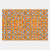 Orange, Marigold, Silver & Platinum Burst Muster Geschenkpapier Set (Vorderseite 3)