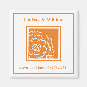Orange Marigold Wedding Save the Date Magnet (Vorne)