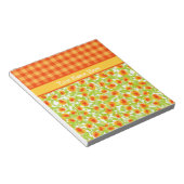Orange Marigolds and Check Gingham Notepad, Jotter Notizblock (angewinkelt)