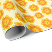 Orange Marigolds Hand-Illustrierte florale botanis Geschenkpapier (Rolleneckpunkt)