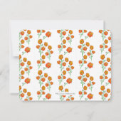 Orange Marigolds Hand-Illustrierte florale botanis Mitteilungskarte (Rückseite)