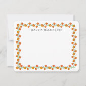 Orange Marigolds Hand-Illustrierte florale botanis Mitteilungskarte (Vorderseite)