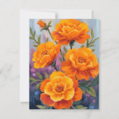 Orange Marigolds | October Flower Watercolor Card (Vorderseite)