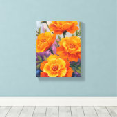 Orange Marigolds | October Flower Watercolor Leinwanddruck (Insitu (Holzboden))