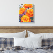 Orange Marigolds | October Flower Watercolor Leinwanddruck (Insitu (Schlafzimmer))