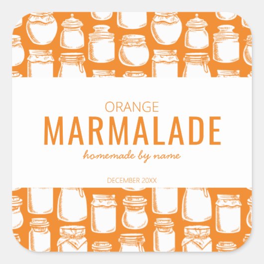 Orange-Marmalade-Aufkleber Quadratischer Aufkleber (Vorderseite)