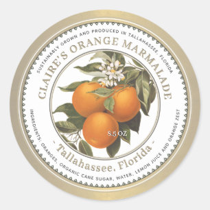 Orange Marmalade behält Vintages Gold Runder Aufkleber