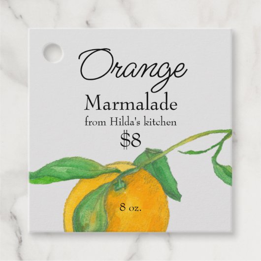 Orange Marmalade Canning Jar Hang Tag Geschenkanhänger (Vorderseite)