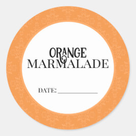Orange Marmalade Canning Lid Labels Runder Aufkleber