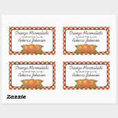 Orange Marmalade Custom Text Jar Label Rechteckiger Aufkleber (Blatt)
