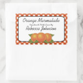Orange Marmalade Custom Text Jar Label Rechteckiger Aufkleber (Tasche)