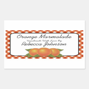 Orange Marmalade Custom Text Jar Label Rechteckiger Aufkleber