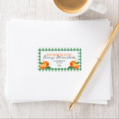 Orange Marmalade Jar Label Personalized Gingham  Adressaufkleber (Insitu)