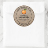 Orange Marmalade Jelly Jar Label Kraft Paper Style Runder Aufkleber (Tasche)