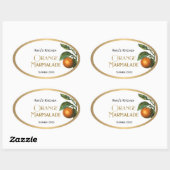 Orange Marmalade Jelly Label Vintag Ovaler Aufkleber (Blatt)