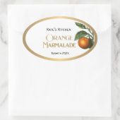 Orange Marmalade Jelly Label Vintag Ovaler Aufkleber (Tasche)