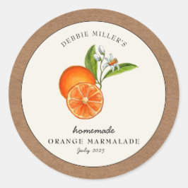 Orange Marmalade Kraft paper Round Jam Runder Aufkleber