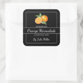 Orange-Marmalade-Platz, hausgemachte Quadratischer Aufkleber (Tasche)