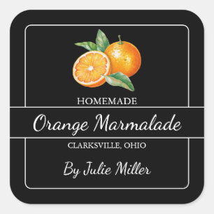 Orange-Marmalade-Platz, hausgemachte Quadratischer Aufkleber