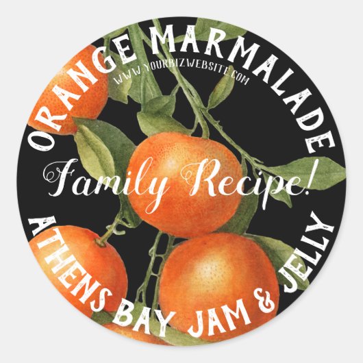 Orange Marmalade Product Business Label Runder Aufkleber (Vorderseite)
