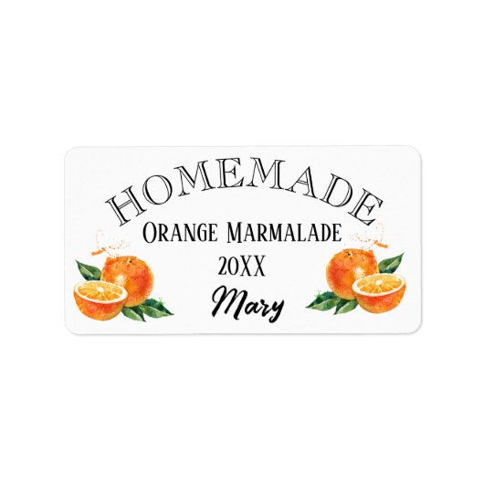 Orange Marmalde Jar Label personalisiert Adressaufkleber (Vorne)