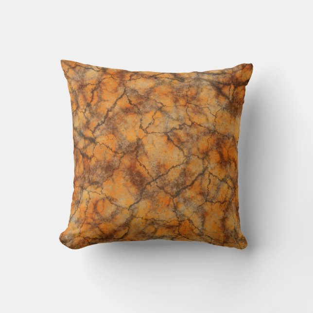 Orange Marmor Kissen (Vorderseite)