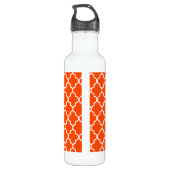Orange marokkanisches Fliesen-Gitter Edelstahlflasche (Rückseite)