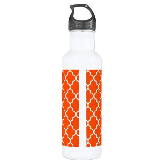 Orange marokkanisches Fliesen-Gitter Edelstahlflasche (Rückseite)