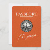 Orange Marokko Reisepass Save The Date (Vorderseite)
