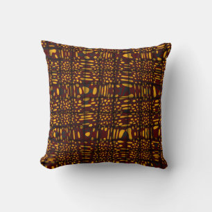 Orange Maroon Black Modern Zig Zag Abstrakt Pillow Kissen