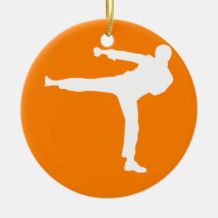 Orange Martial Arts Keramik Ornament