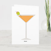 Orange Martini und Zebra Pattern Karte (Rückseite)