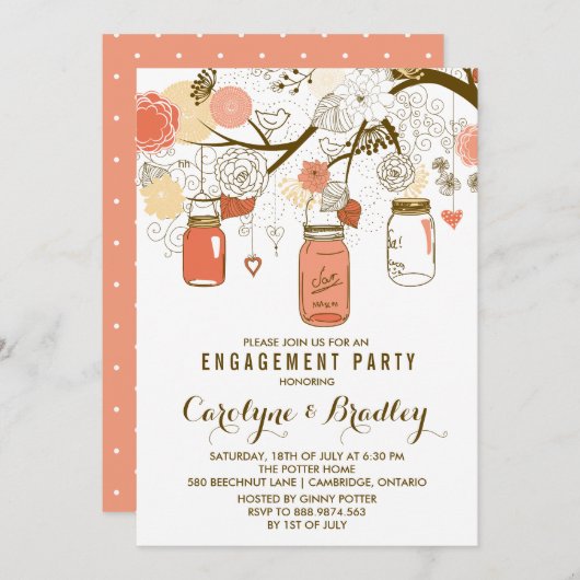 Orange Mason Jars | Einladung der Interessengruppe (Vorne/Hinten)