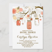 Orange Mason Jars | Einladung zur Brautdusche (Vorderseite)