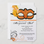 Orange Masquerade Ball Maske Kostüm Halloween Teil Einladung (Vorderseite)