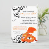 Orange Masquerade Ball Maske Kostüm Halloween Teil Einladung (Stehend Vorderseite)